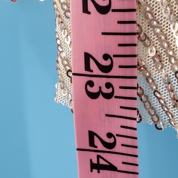 Gold tone sequined lined tank top Large - Picture 12 of 12